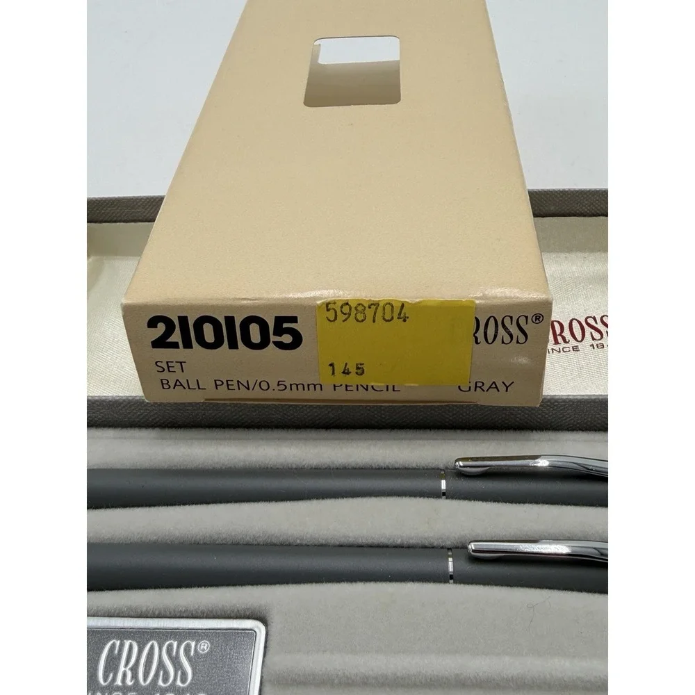 Vintage Cross Pen Set 3501 Ballpoint Pen & Mechanical Pencil Chrome Boxed New
